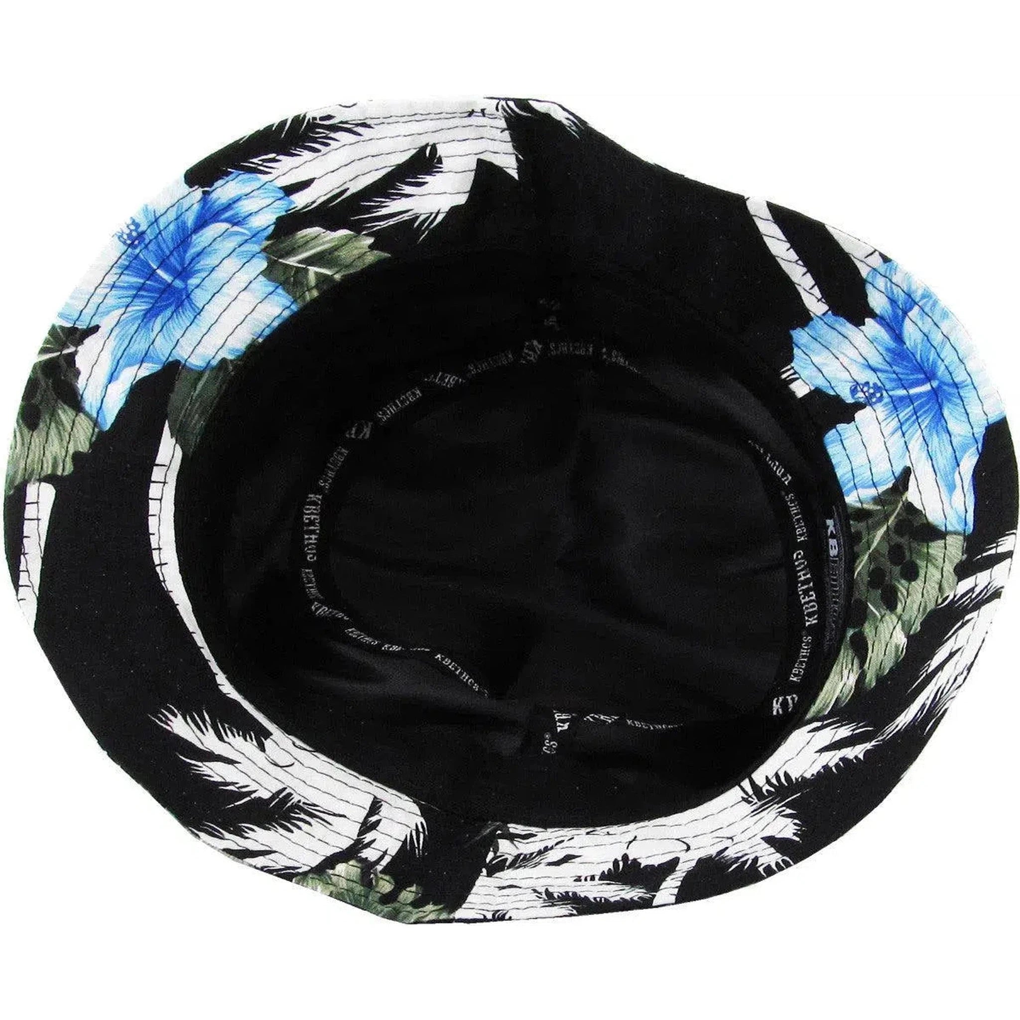 Stylish Lightweight Unisex Blue, Green & Black Floral Bucket Hat by KB Ethos