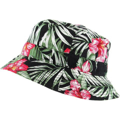 Stylish Lightweight Unisex Red, Green & Black Floral Bucket Hat by KB Ethos