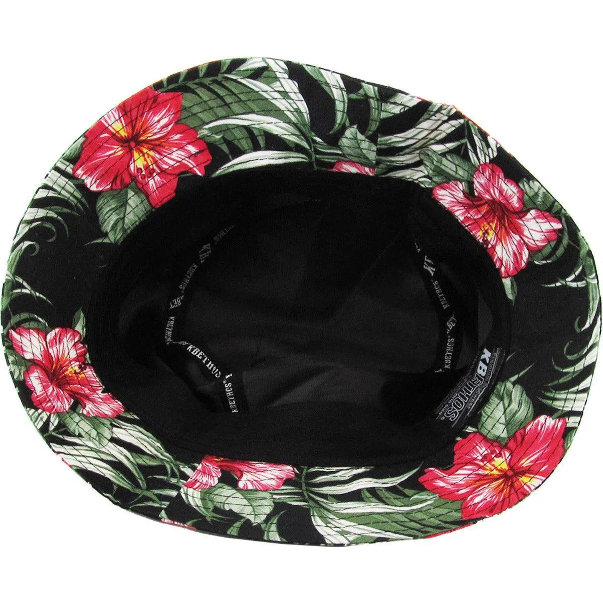 Stylish Lightweight Unisex Red, Green & Black Floral Bucket Hat by KB Ethos