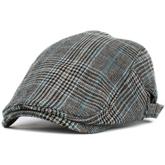 KB Ethos Plaid Newsboy Ivy Cap – Adjustable Vintage Flat Hat