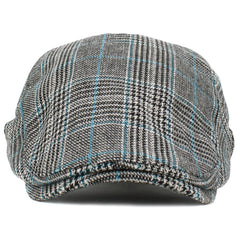 KB Ethos Plaid Newsboy Ivy Cap – Adjustable Vintage Flat Hat