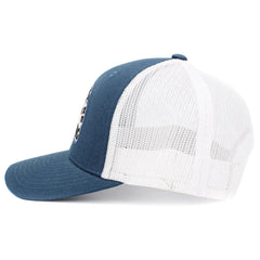 I'd Rather Be Camping 2 Tone Blue & White Mesh Back Vintage Ballcap by KB Ethos