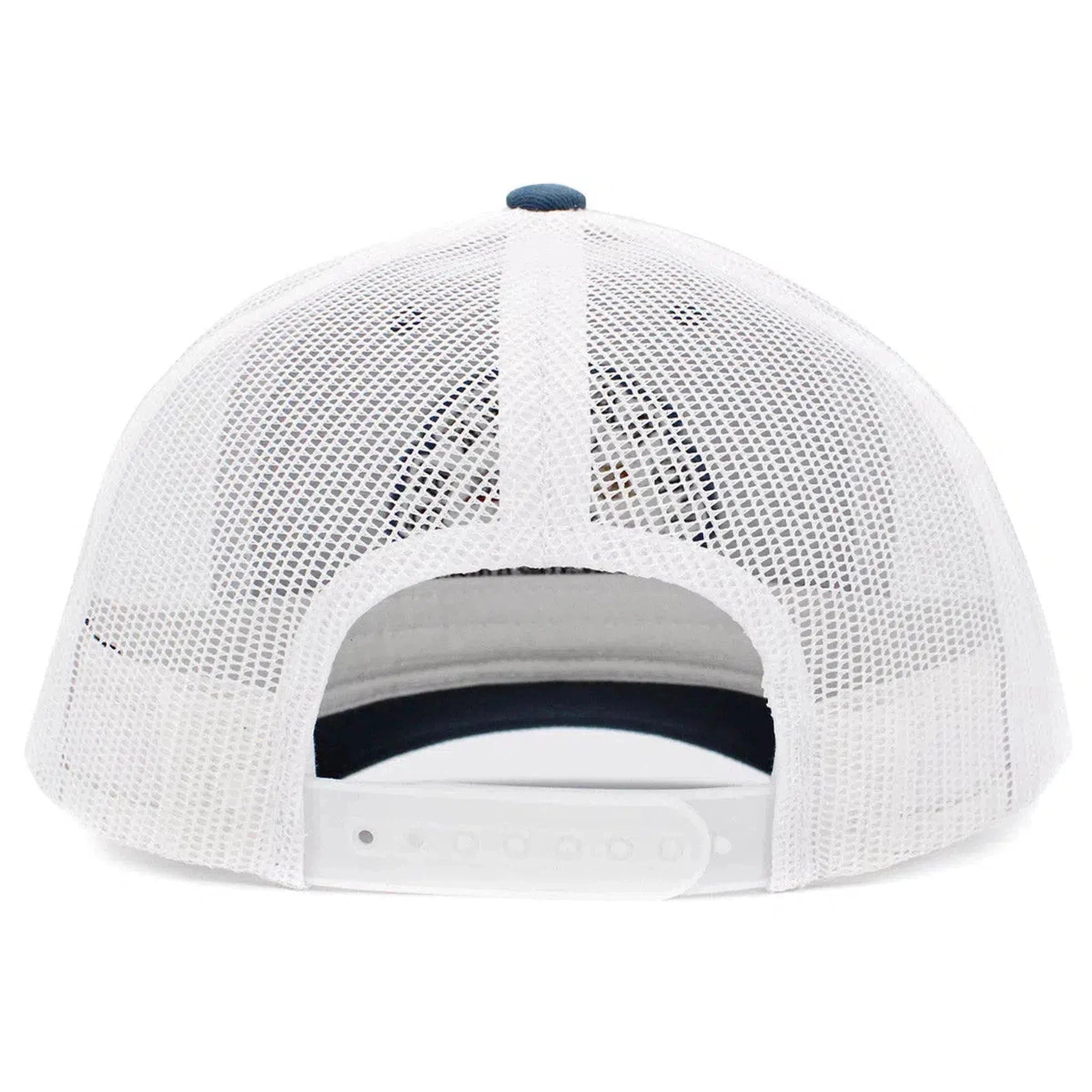 I'd Rather Be Camping 2 Tone Blue & White Mesh Back Vintage Ballcap by KB Ethos