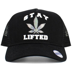Stay Lifted 420, Pot Leaf, Cannabis Weed, Black Snapback Hat
