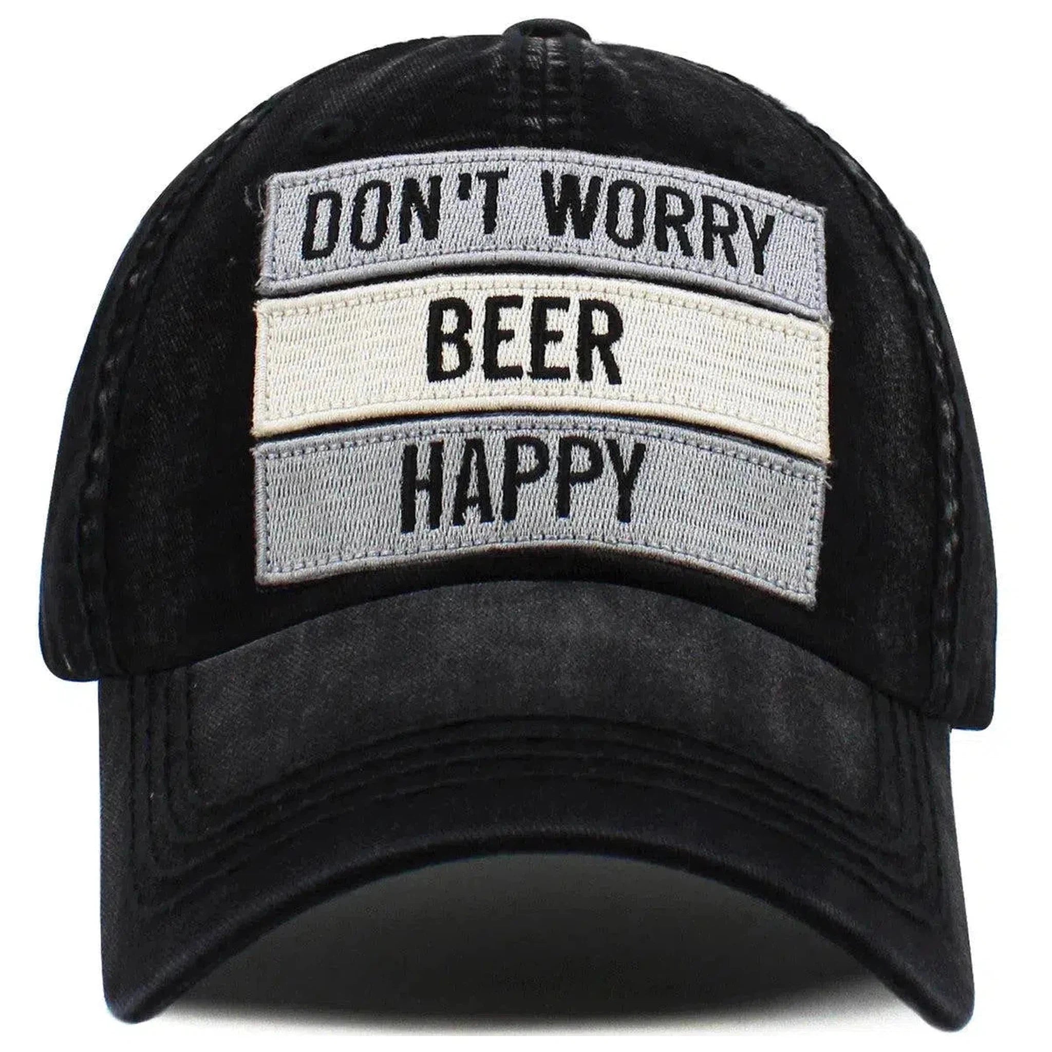 "Don't Worry, Beer Happy" Vintage Beer Hat Baseball Cap by KB Ethos