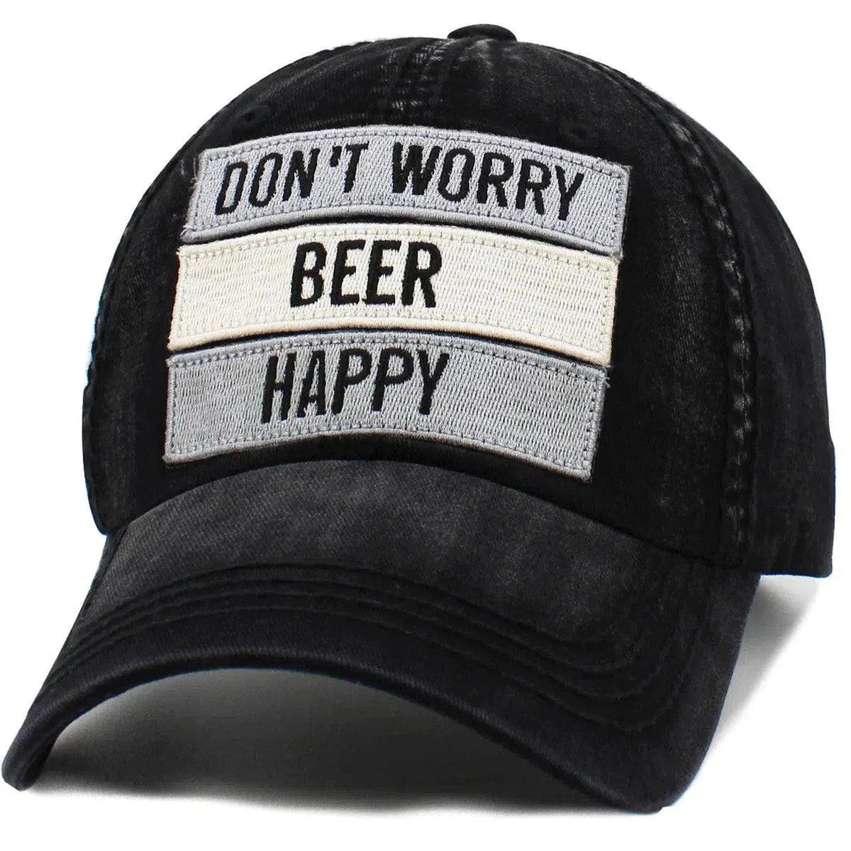 "Don't Worry, Beer Happy" Vintage Beer Hat Baseball Cap by KB Ethos