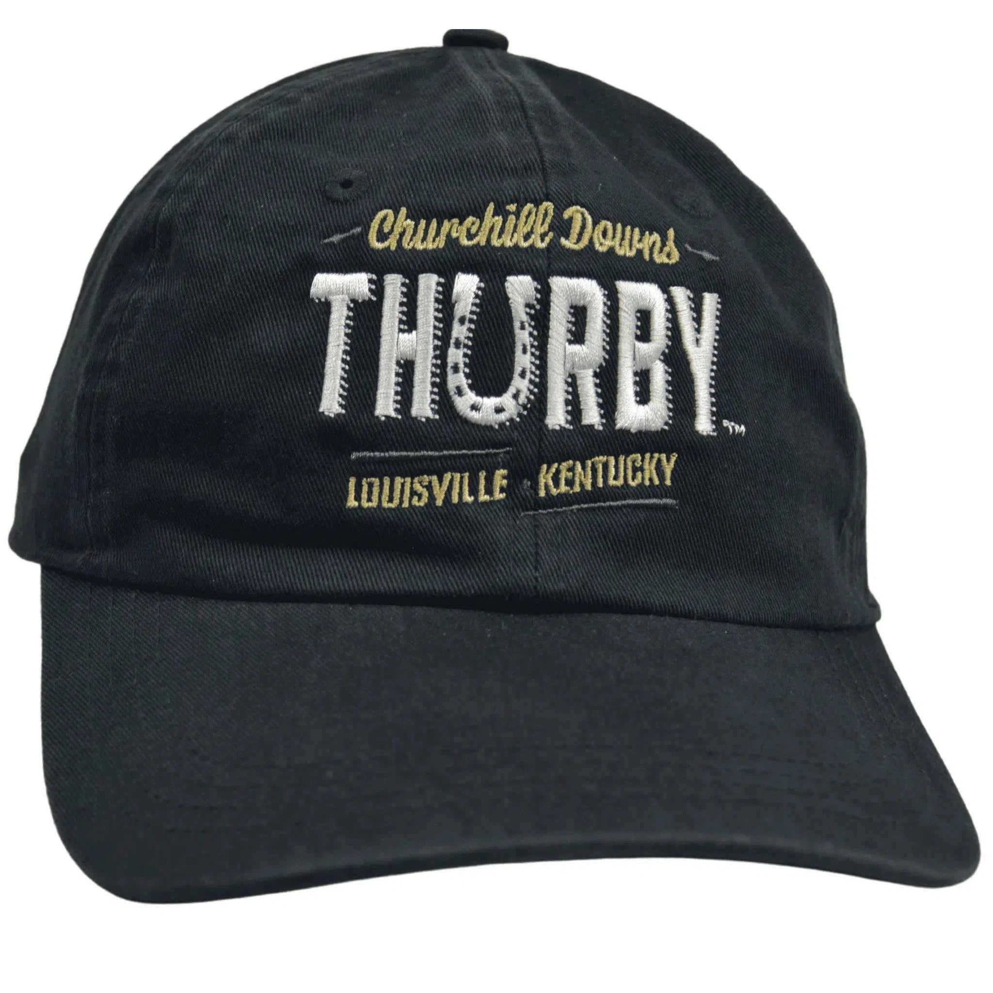 Kentucky Derby Classic Cut Horse Racing Thurby Adjustable Black Dad Hat