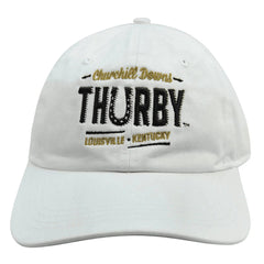 Kentucky Derby Classic Cut Horse Racing Thurby Adjustable White Dad Hat