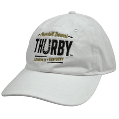 Kentucky Derby Classic Cut Horse Racing Thurby Adjustable White Dad Hat