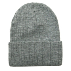 Krew Brand Ventura Ribbed Cuffed Gray Knit Beanie Winter Hat