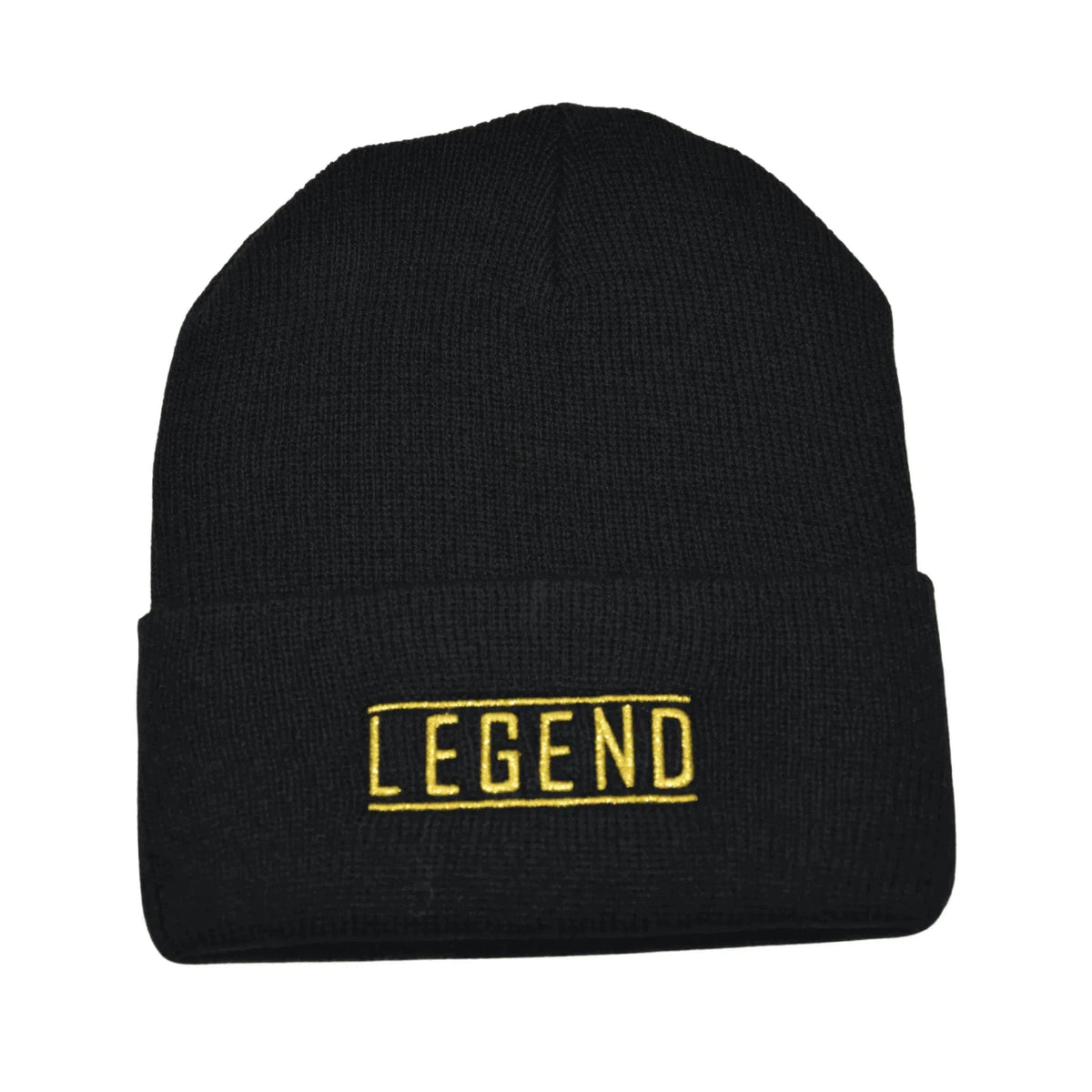 Legend Black Cuffed Knit Winter Hat Watch Cap Beanie