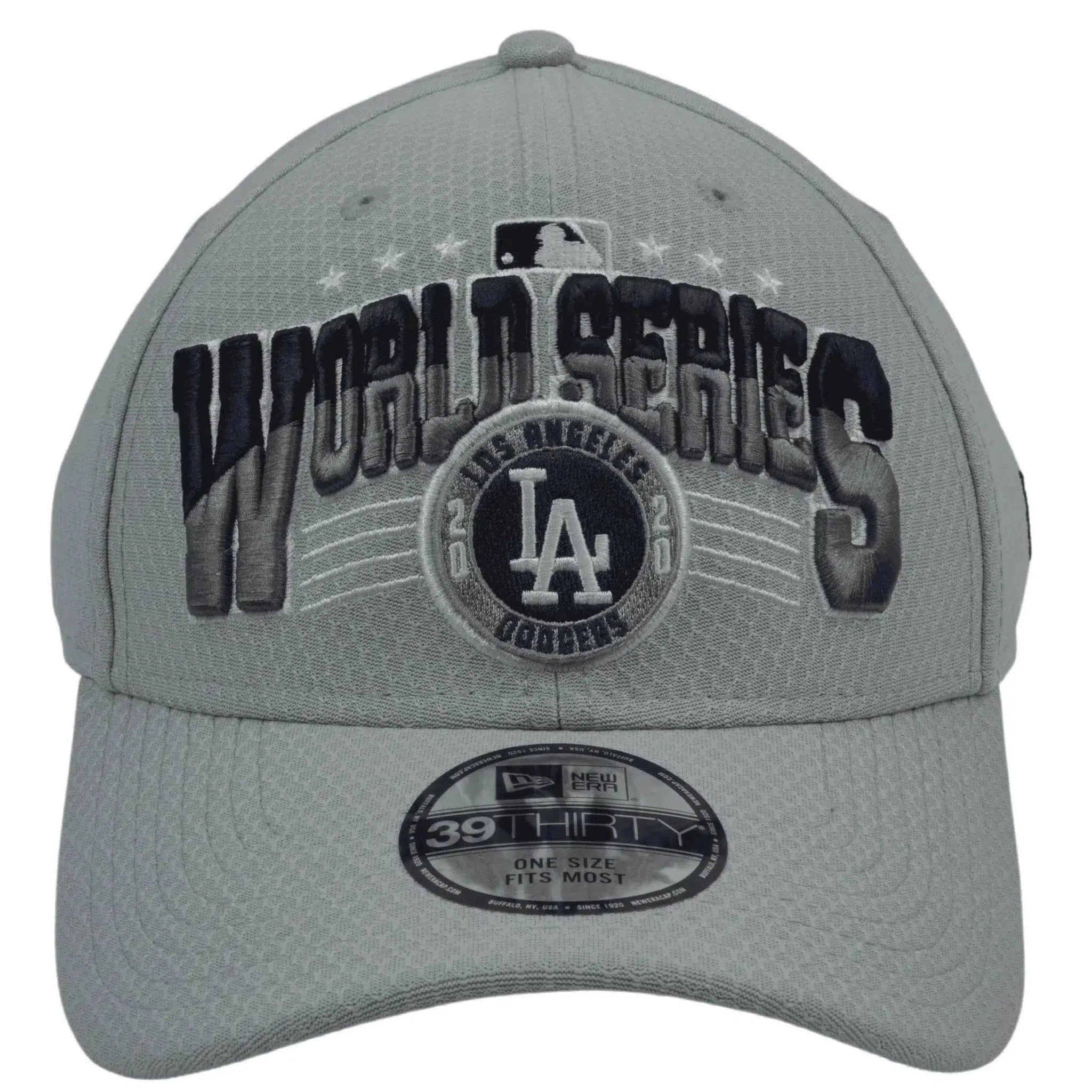 Los Angeles Dodgers New Era 39THIRTY Light Gray World Series Champs MLB Baseball Hat