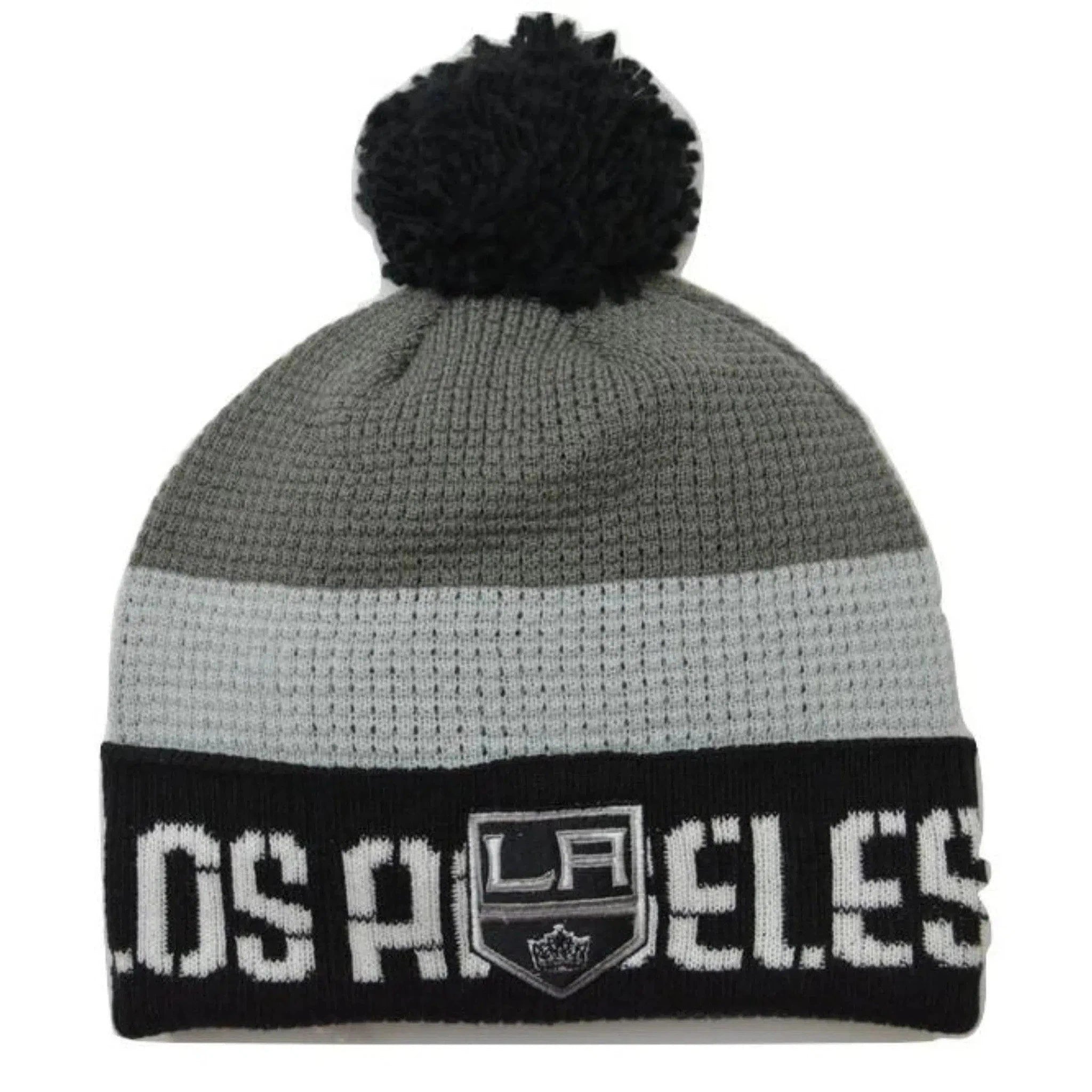 Los Angeles Kings Reebok NHL Hockey Waffle Knit Beanie Pom Pom Toque Winter Hat