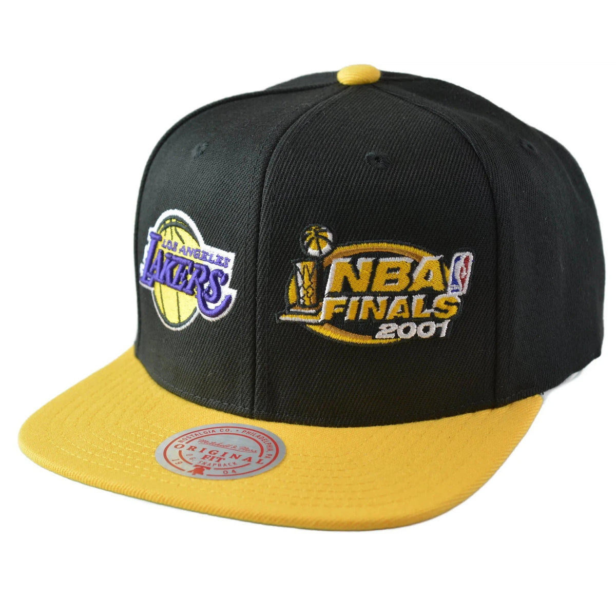 Los Angeles Lakers Double Whammy 2001 NBA Finals Men's Snapback Hat by Mitchell & Ness