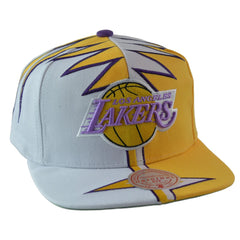 Los Angeles Lakers Yellow & White NBA Shockwave Men's Snapback Hat by Mitchell & Ness