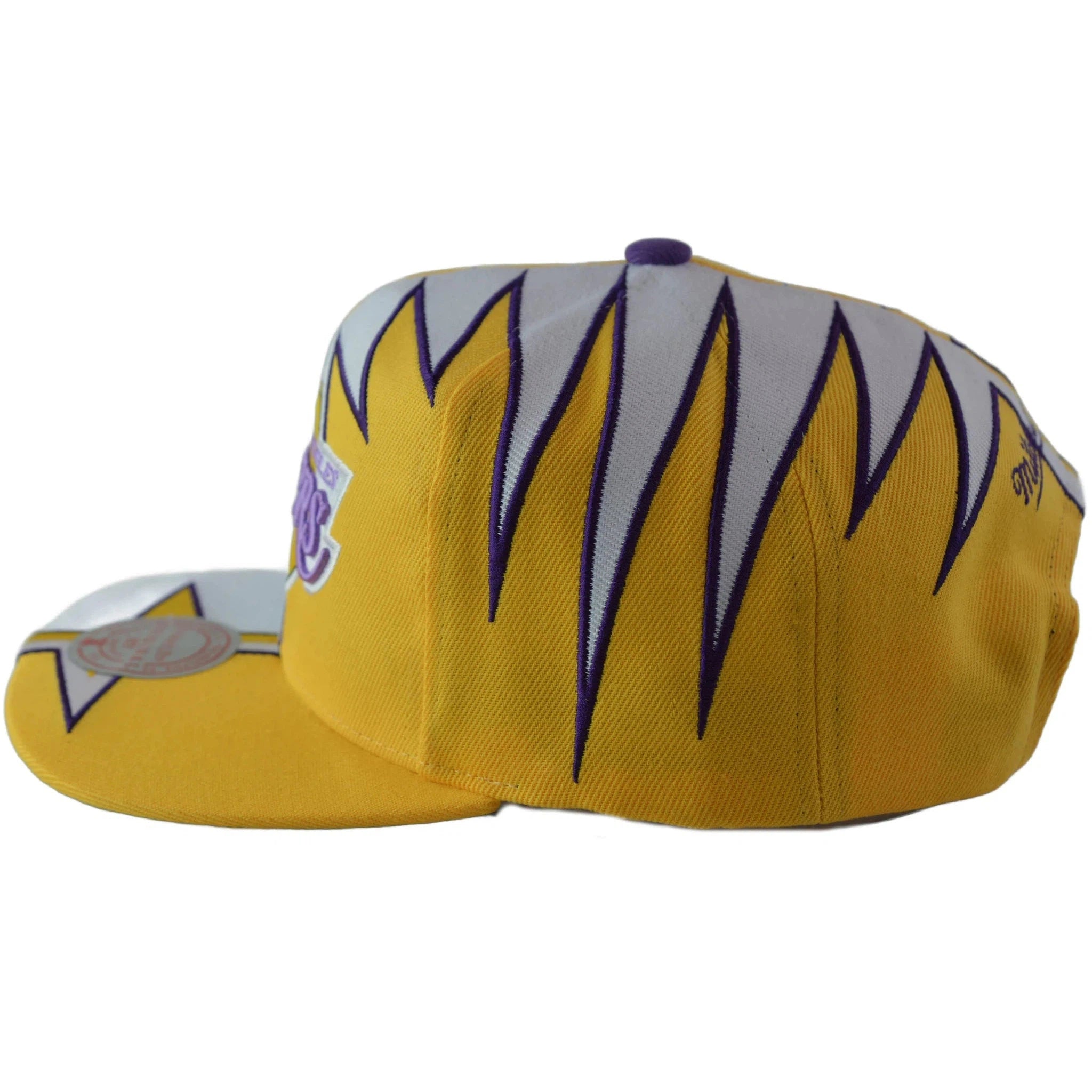 Los Angeles Lakers Yellow & White NBA Shockwave Men's Snapback Hat by Mitchell & Ness