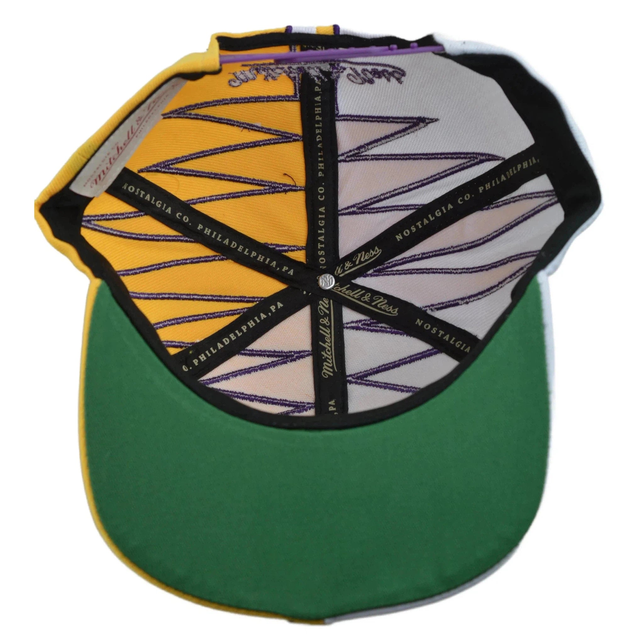 Los Angeles Lakers Yellow & White NBA Shockwave Men's Snapback Hat by Mitchell & Ness