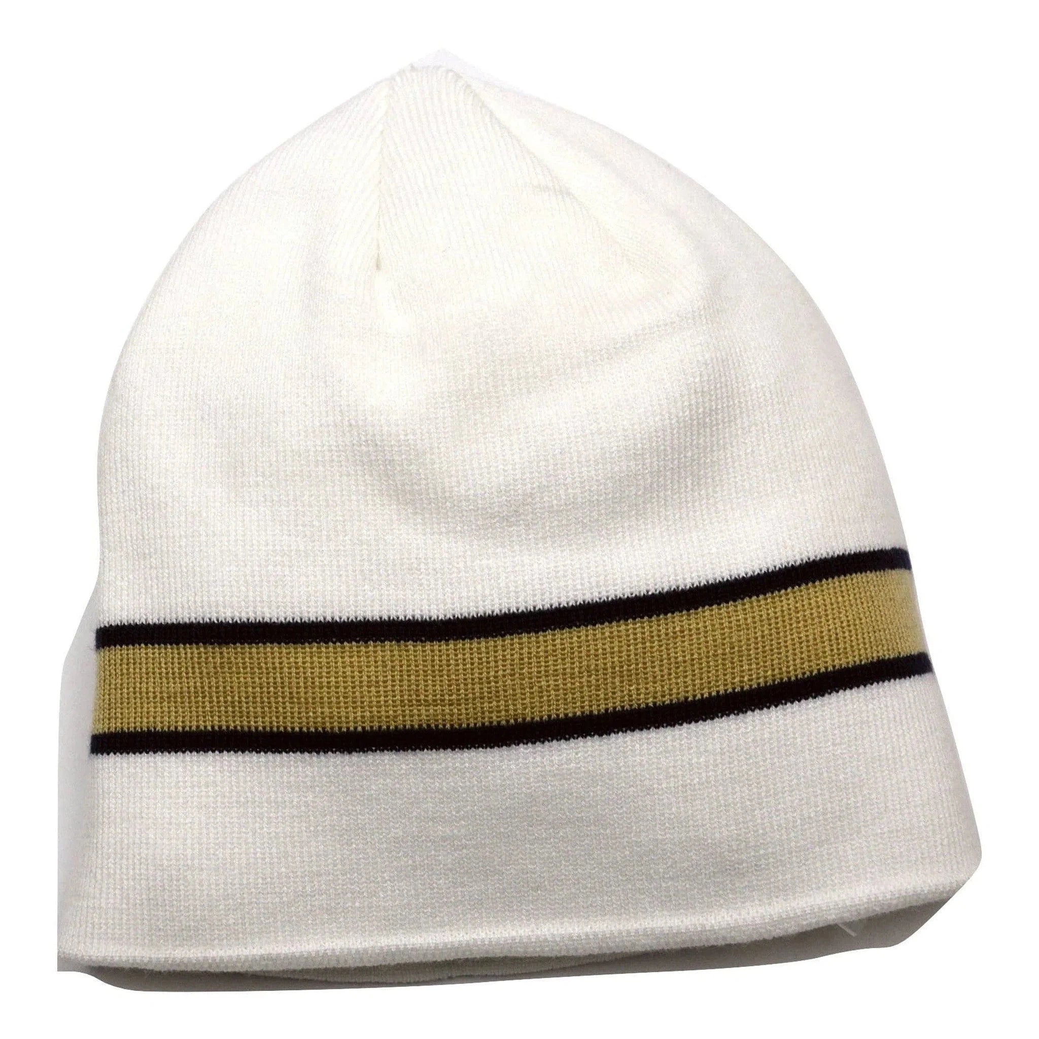 Los Angeles Rams Retro Logo White Striped NFL Beanie Winter Hat