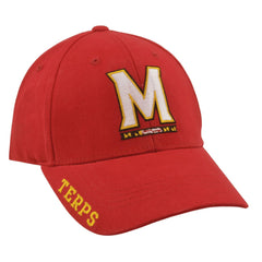 Maryland Terrapins NCAA Red Team Logo Adjustable Hat by Captivating Headwear