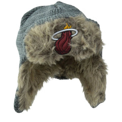 Miami Heat adidas NBA Team Logo Trapper Style Cap Faux Fur Knit Hat