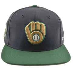 Milwaukee Brewers Team Color MLB Captain 2 Tone Snapback Hat