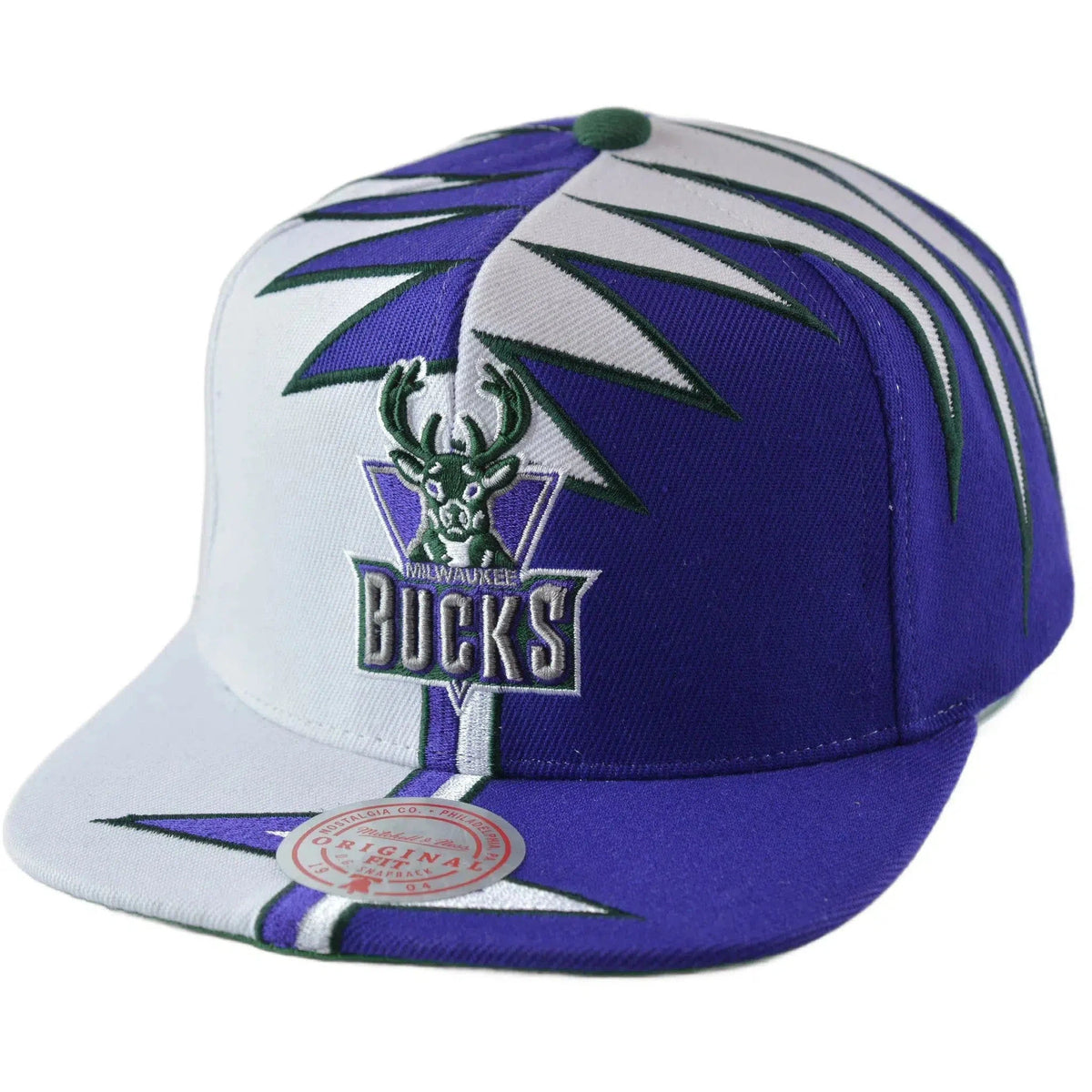 Milwaukee Bucks NBA Shockwave Men's Snapback Hat by Mitchell & Ness