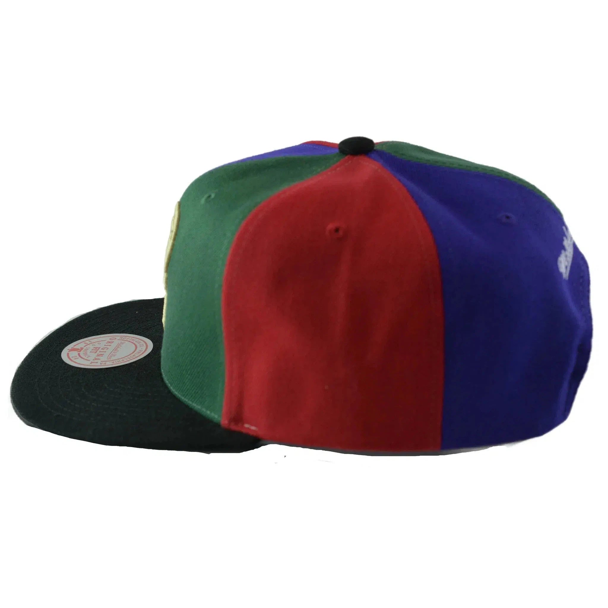 Milwaukee Bucks NBA Team Era Pinwheel Men's Snapback Cap, Flat Bill Hat by Mitchell & Ness