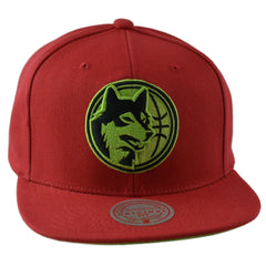 Minnesota Timberwolves NBA Reverse Grinch Men's Basketball Snapback Cap Flat bill Hat by Mitchell & Ness