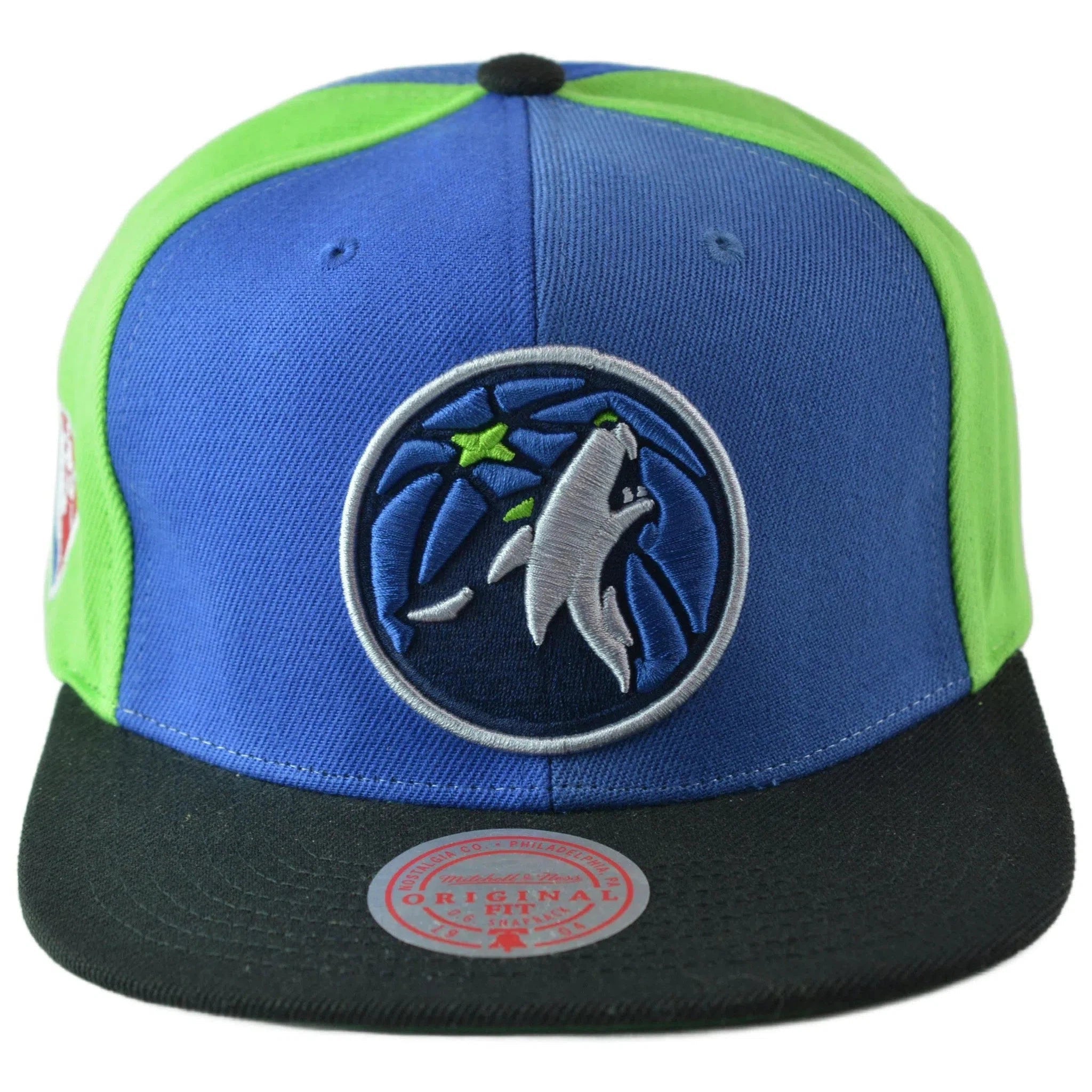 Minnesota Timberwolves NBA Team Era Pinwheel Men's Snapback Cap, Flat Bill Hat by Mitchell & Ness