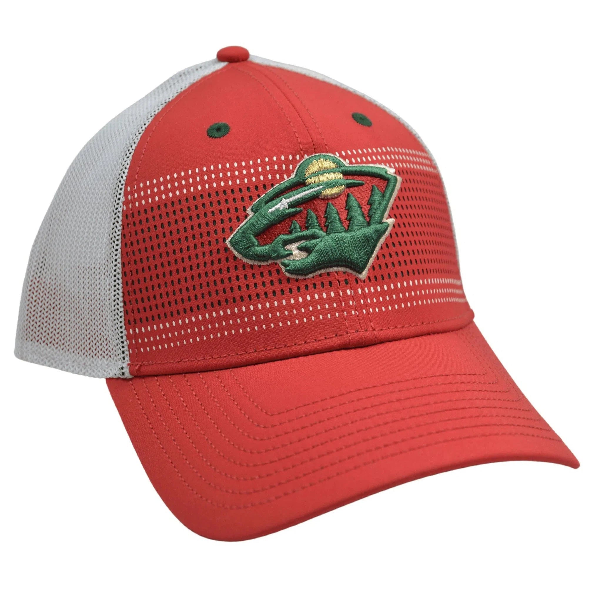 Minnesota Wild Iconic Grid NHL Logo Adjustable Trucker Hockey Hat