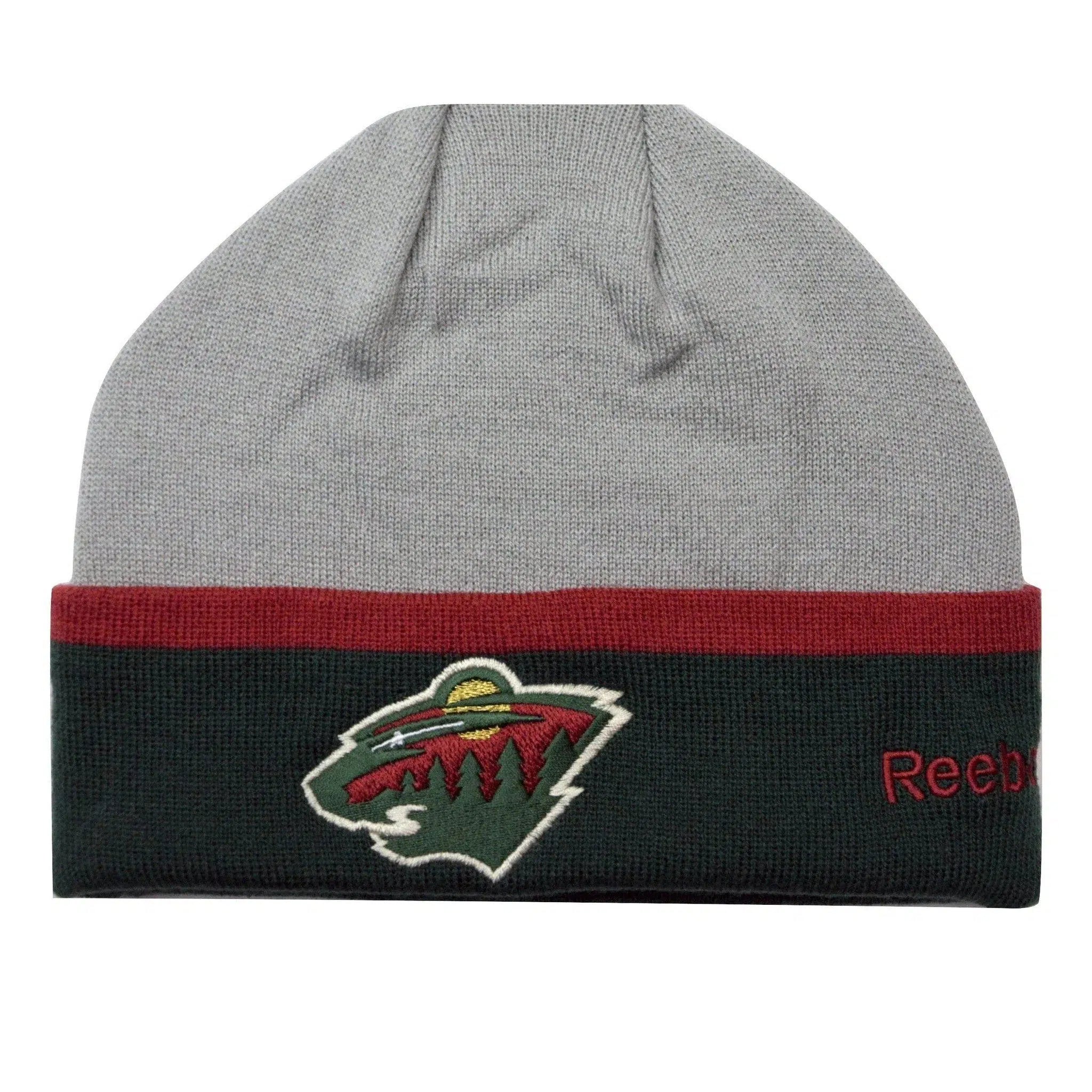 Minnesota Wild Reebok KU88Z NHL 2 Tone Cuffed Knit Hockey Beanie Winter Hat