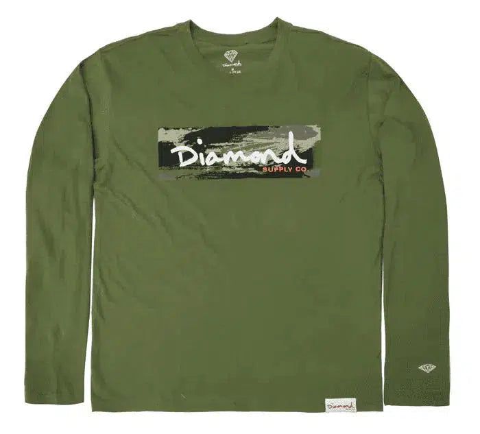 "Mission-Ready Style: Diamond Supply Co. Special Forces Military Green Long Sleeve Shirt"