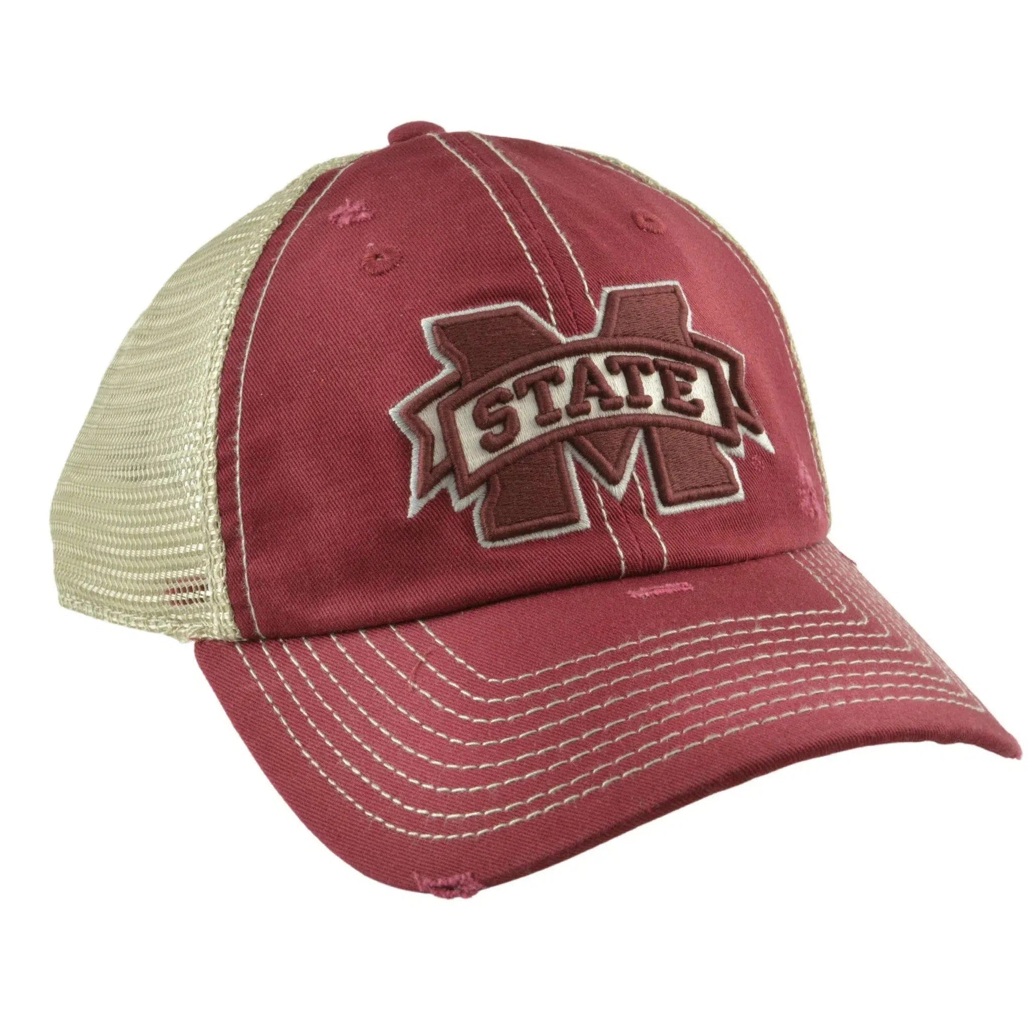 Mississippi State Bulldogs Lightweight NCAA Team Distressed Bill Mesh back Hat