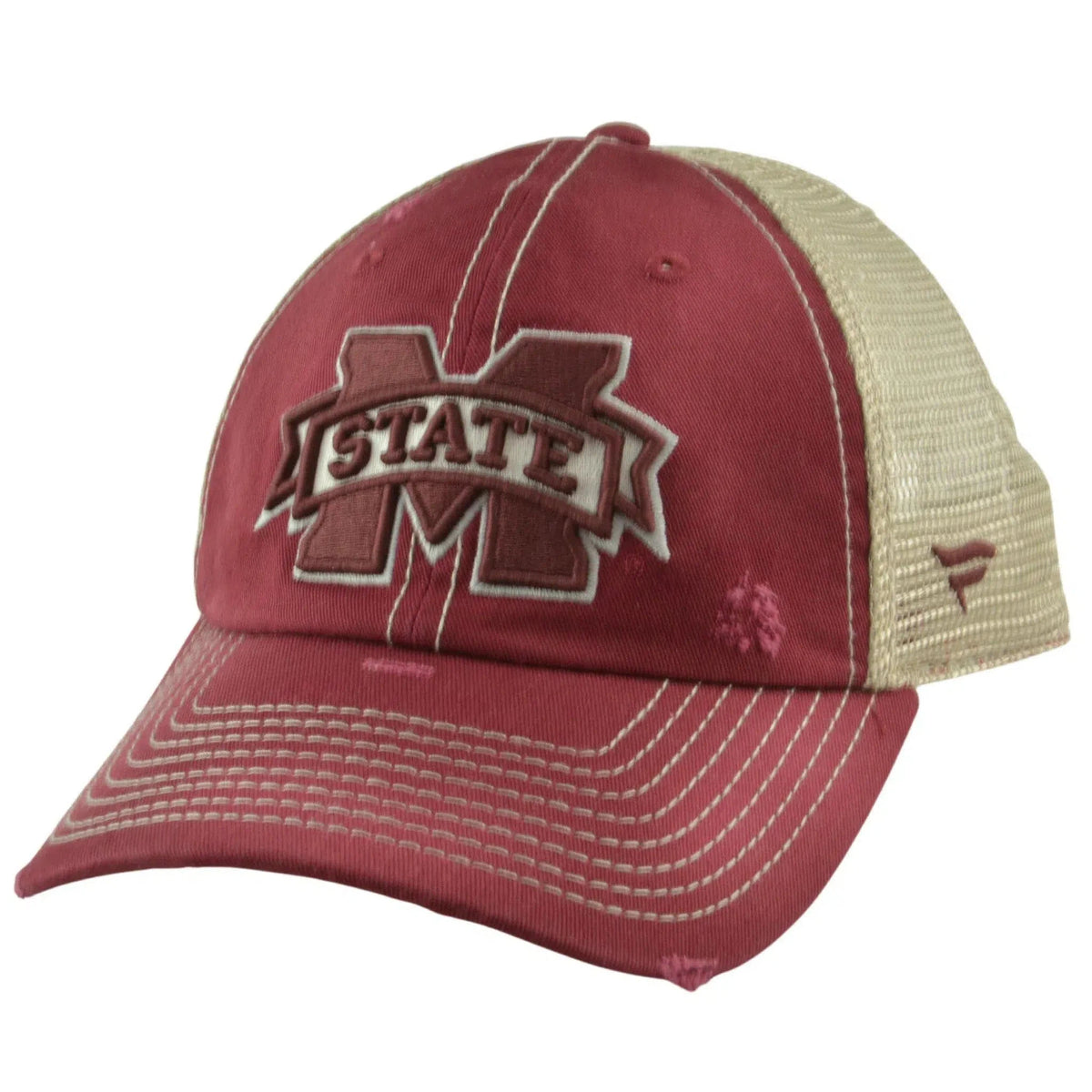 Mississippi State Bulldogs Lightweight NCAA Team Distressed Bill Mesh back Hat