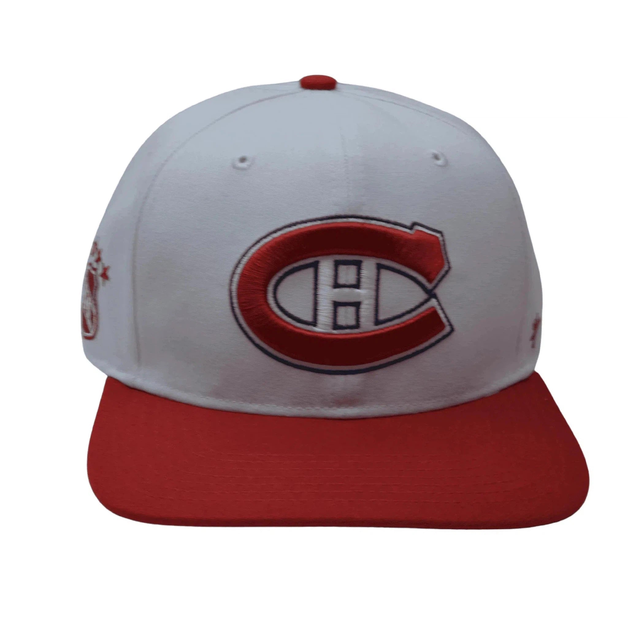 Montreal Canadiens Habs NHL Sure Shot Captain Snapback White & Red 2 Tone Hockey Hat