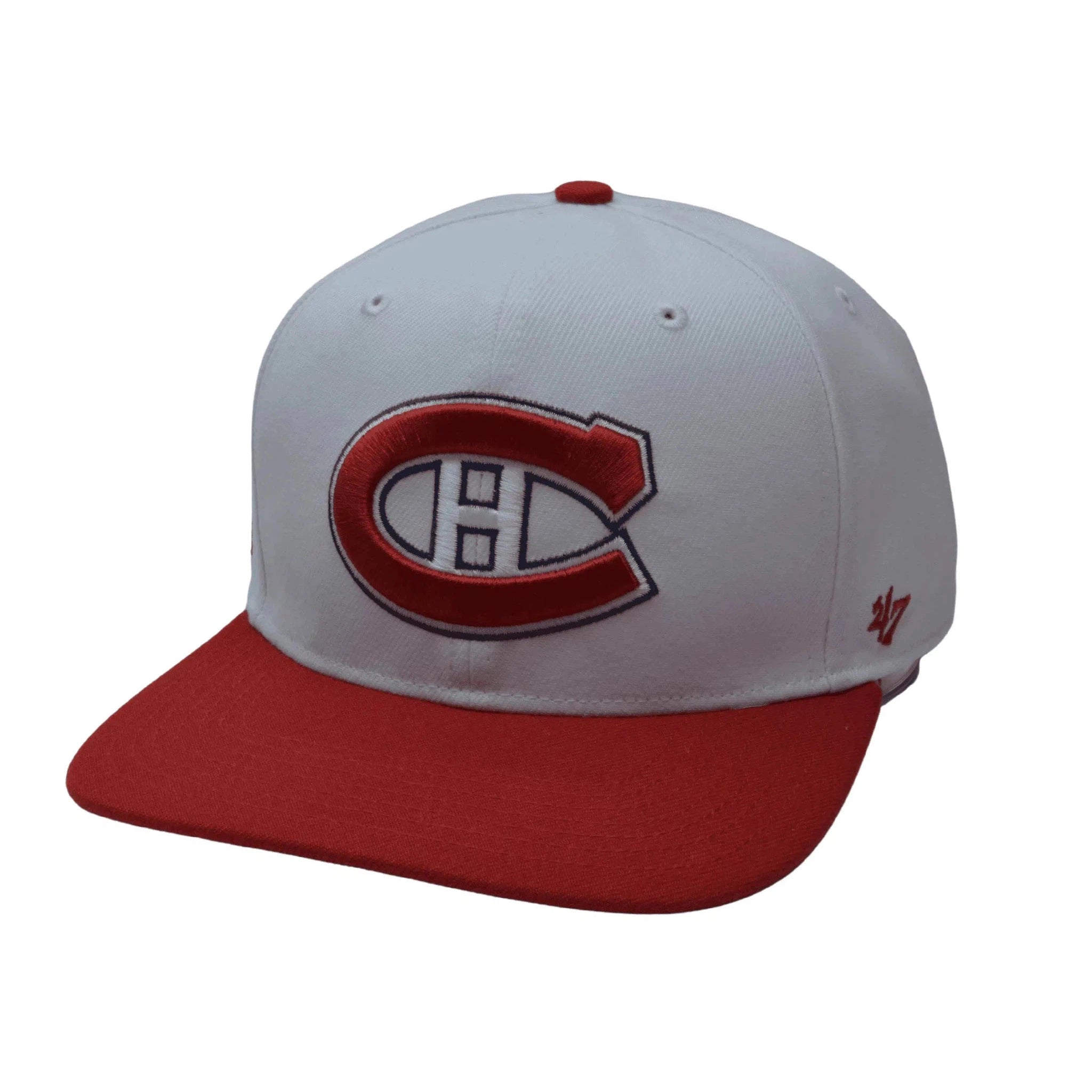 Montreal Canadiens Habs NHL Sure Shot Captain Snapback White & Red 2 Tone Hockey Hat