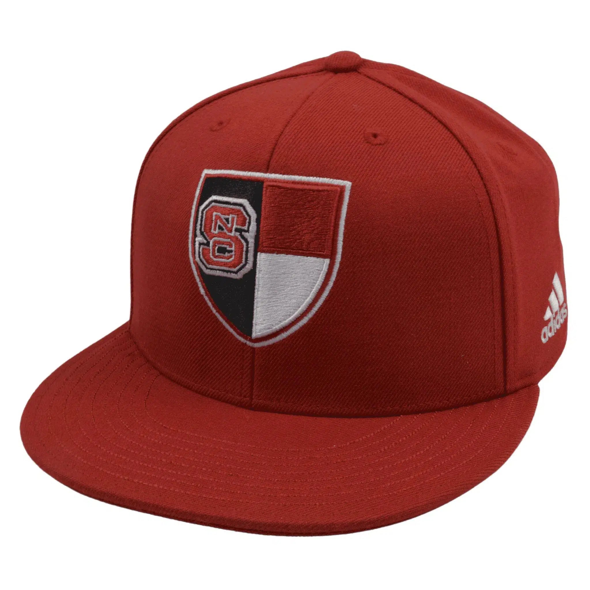 NC State Wolfpack Adidas NCAA Shield Team Logo Flatbill Flex Fit Hat