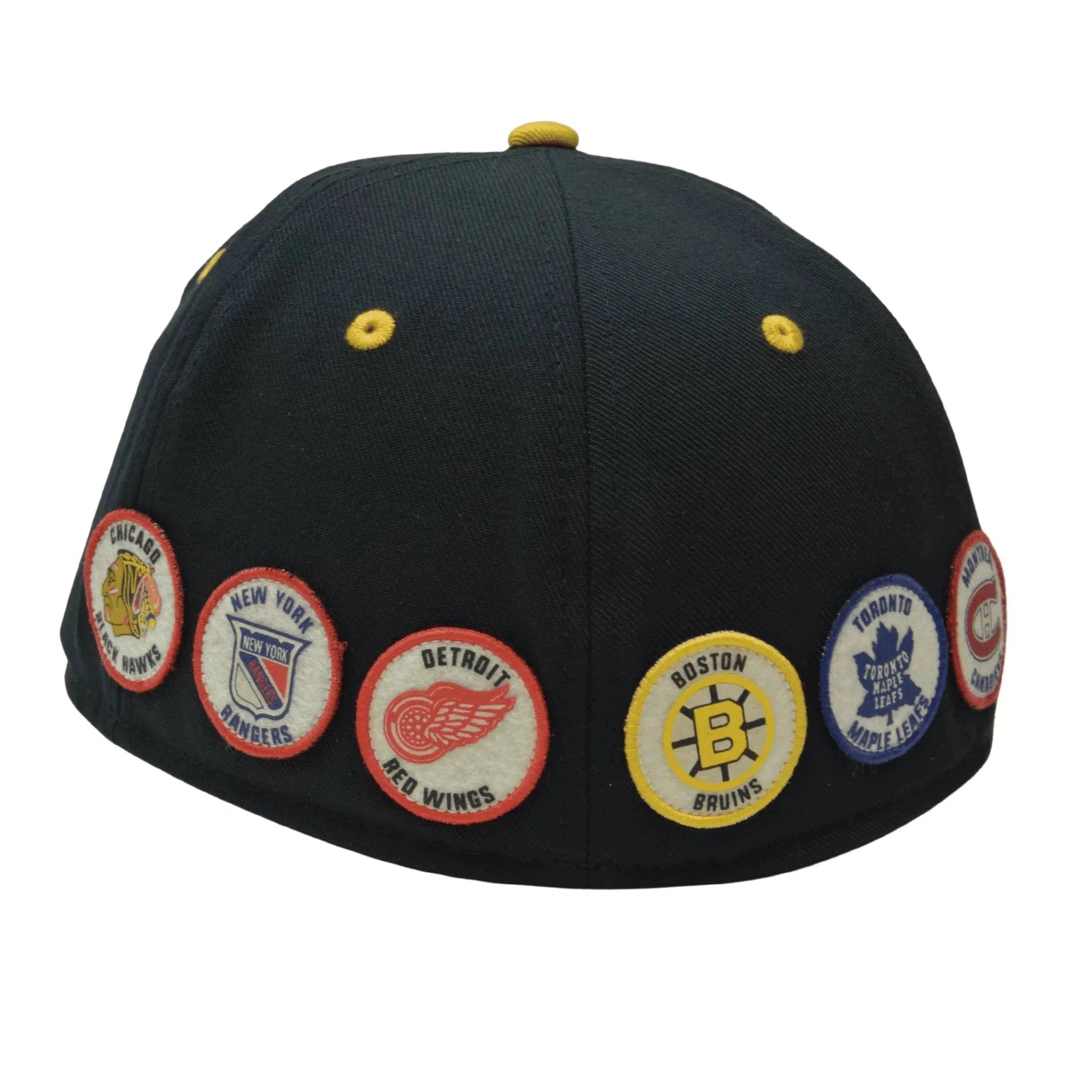 NHL Original Six Vintage NHL Team Fitted Black & Gold Hockey Hat by Fanatics