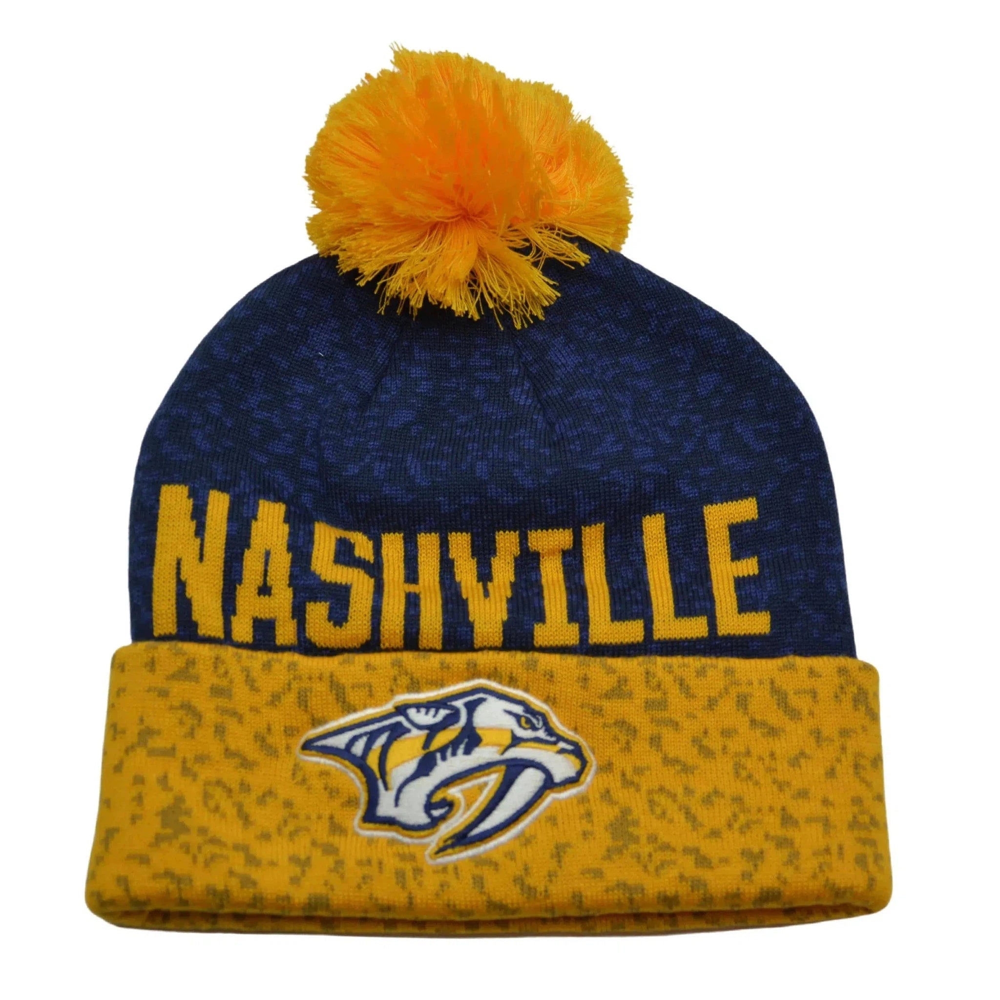 Nashville Predators NHL Fan Weave Knit Beanie Pom Pom Winter Hat