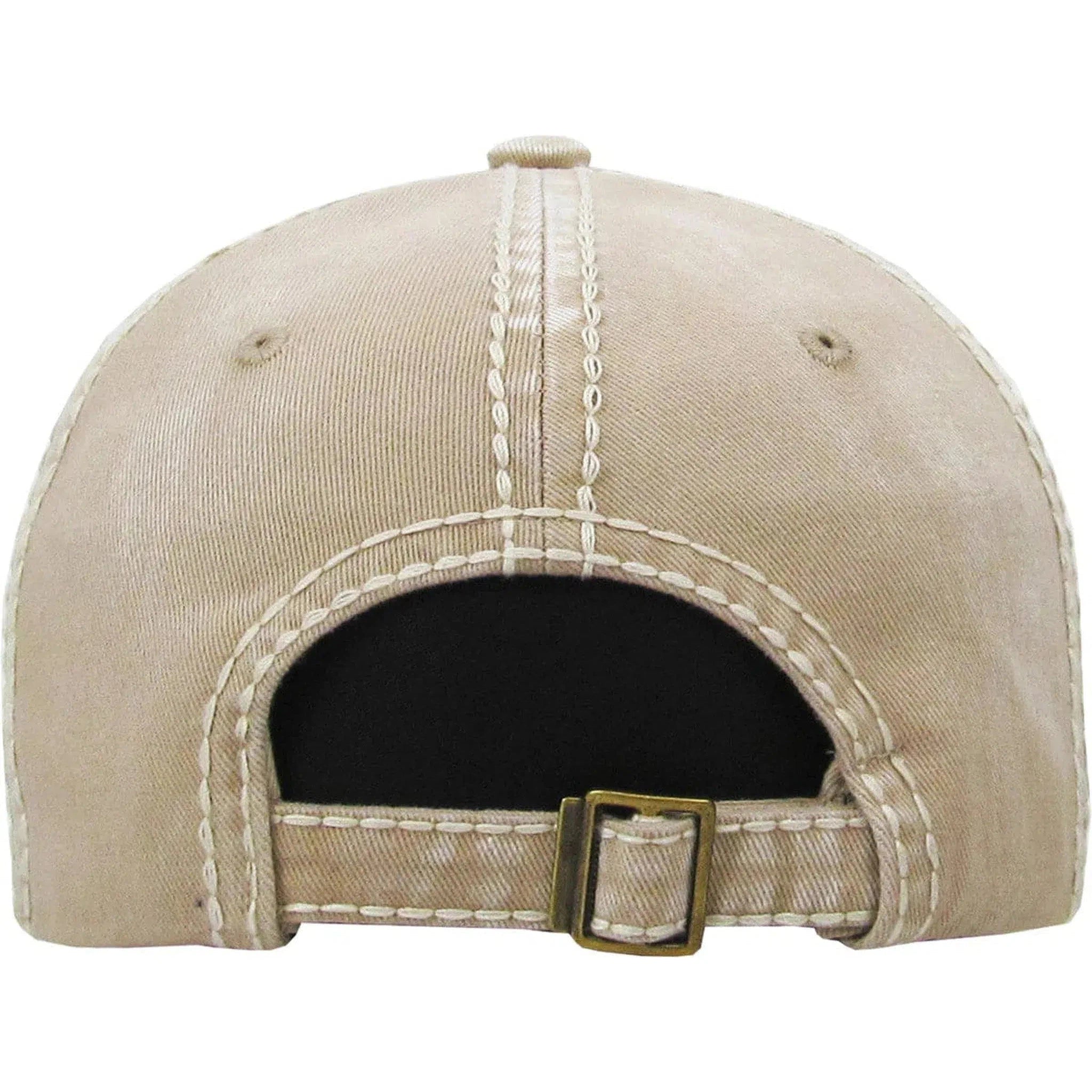 Native American Indian Chief Skull Vintage Distressed Black & Khaki Hat