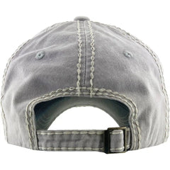 Native American Indian Chief Skull Vintage Distressed Gray Cap Dad Hat