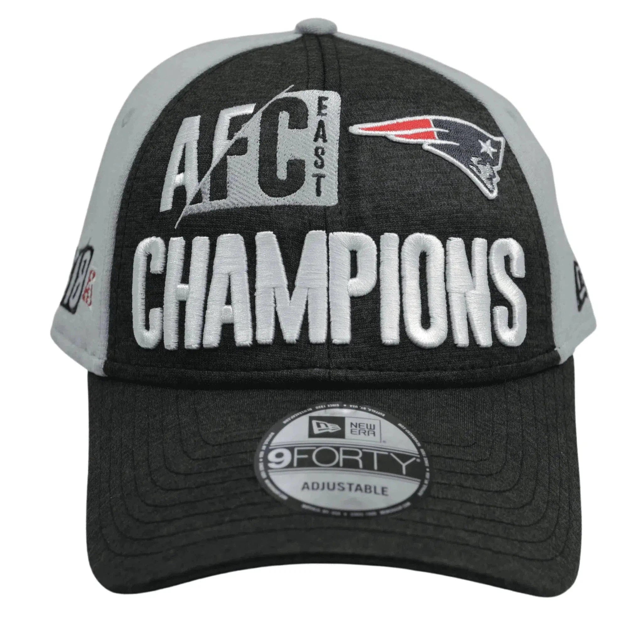 New England Patriots New Era 9FORTY AFC East Champions 2Tone Gray Adjustable NFL Hat