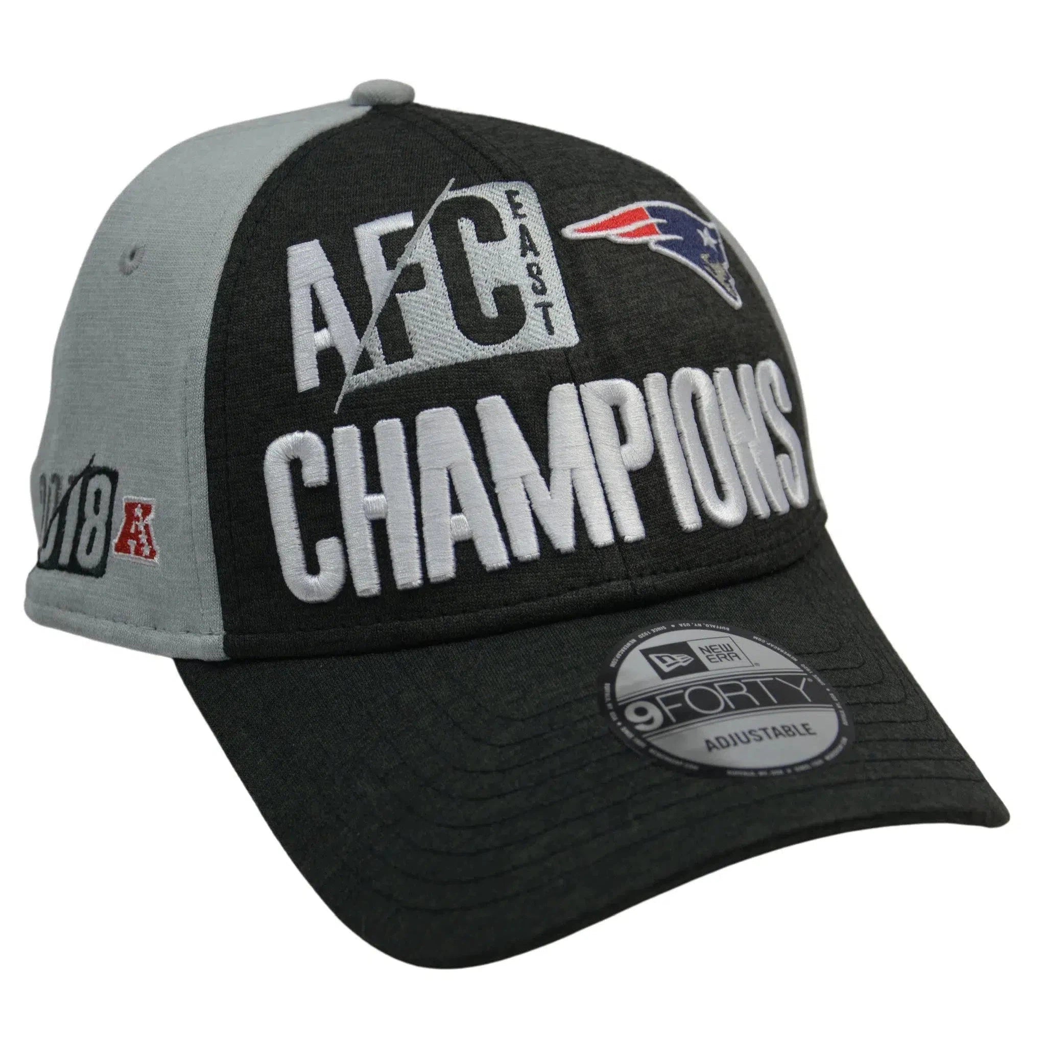 New England Patriots New Era 9FORTY AFC East Champions 2Tone Gray Adjustable NFL Hat