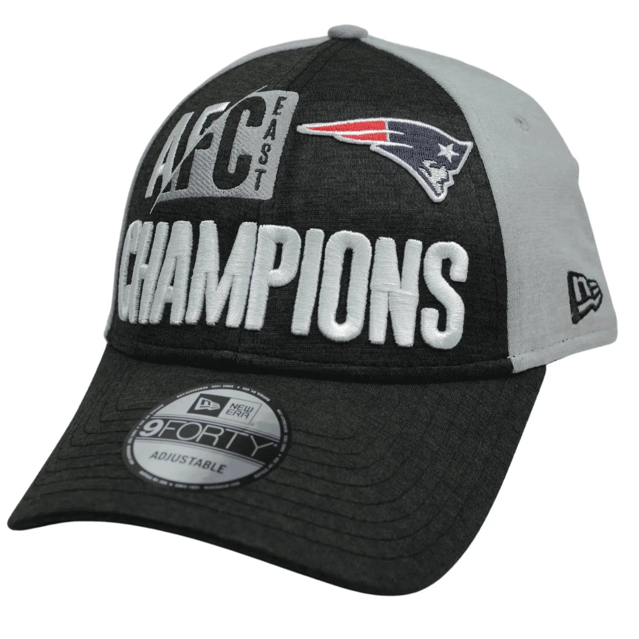 New England Patriots New Era 9FORTY AFC East Champions 2Tone Gray Adjustable NFL Hat