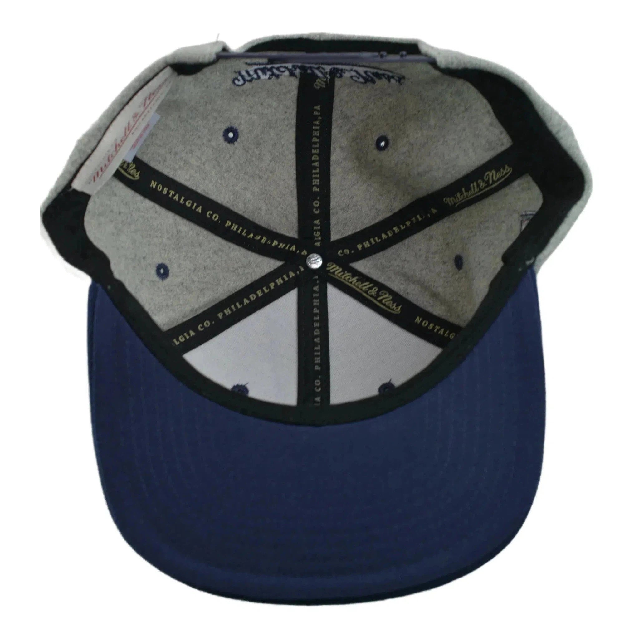 New Jersey Nets NBA HWC Melton Wool 2 Tone Gray & Blue Men's Snapback Hat by Mitchell & Ness