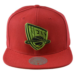 New Jersey Nets NBA Reverse Grinch Men's Basketball Flat bill Snapback Cap, Hat by Mitchell & Ness