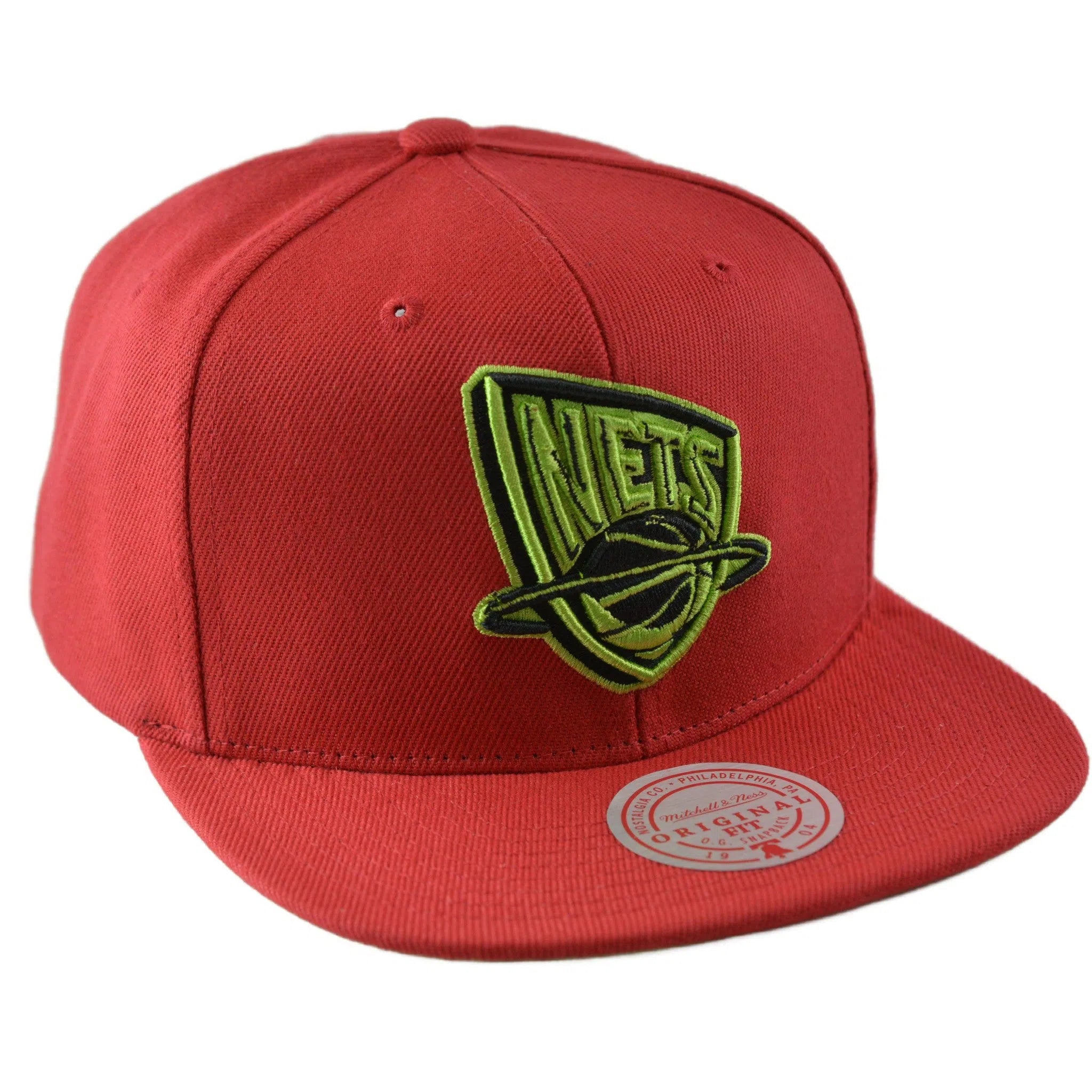 New Jersey Nets NBA Reverse Grinch Men's Basketball Flat bill Snapback Cap, Hat by Mitchell & Ness