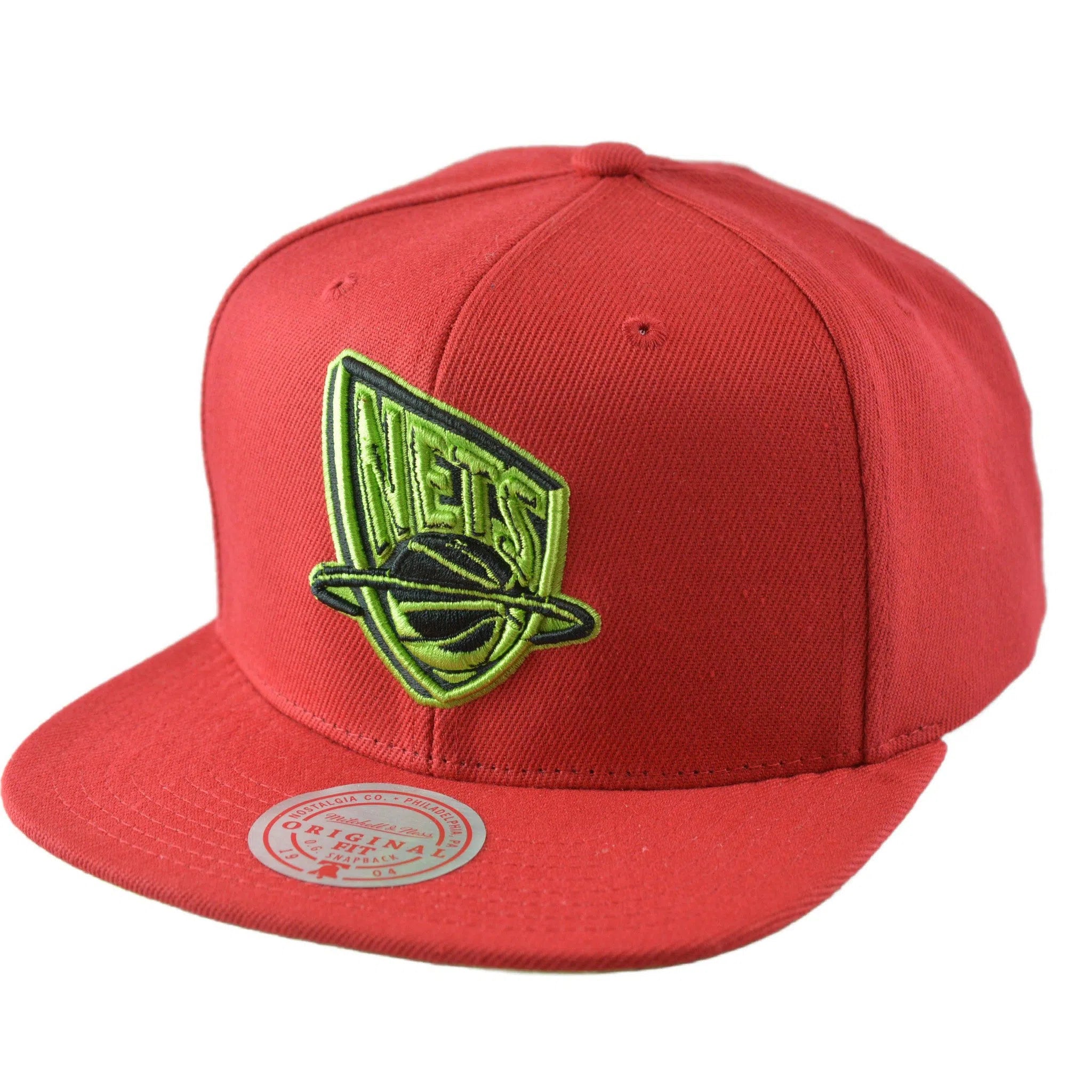 New Jersey Nets NBA Reverse Grinch Men's Basketball Flat bill Snapback Cap, Hat by Mitchell & Ness