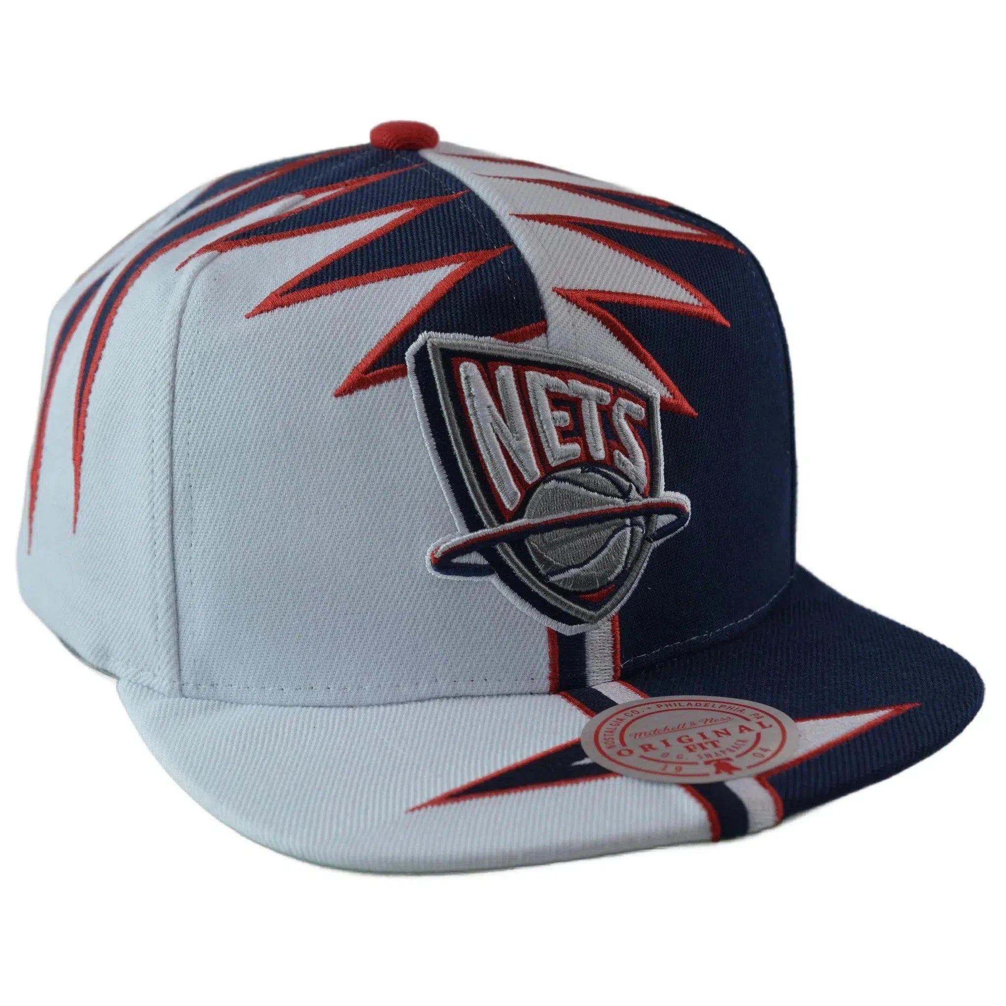 New Jersey Nets NBA Shockwave Men's Snapback Hat by Mitchell & Ness