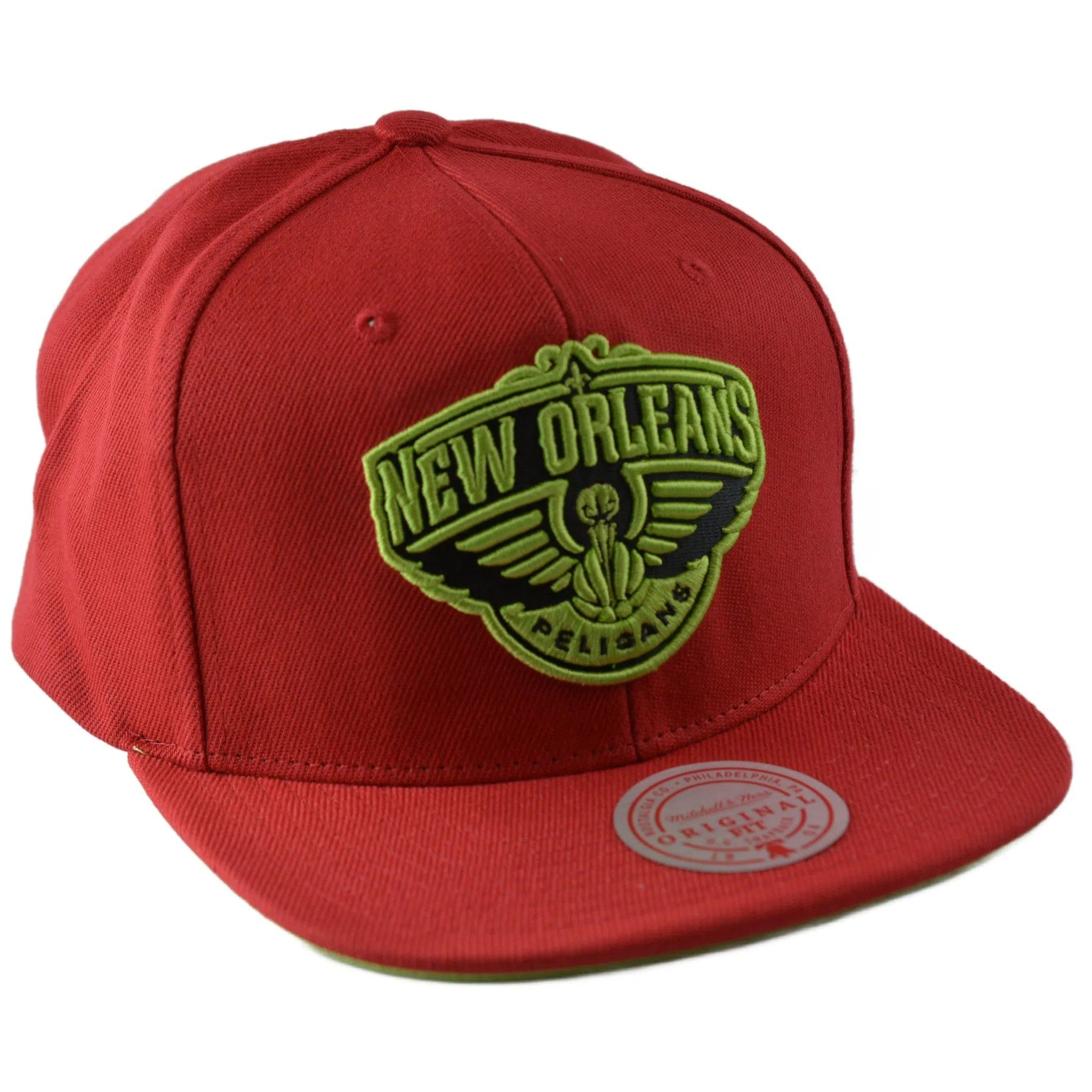 New Orleans Pelicans NBA Reverse Grinch Men's Basketball Snapback Cap Flat bill Hat by Mitchell & Ness